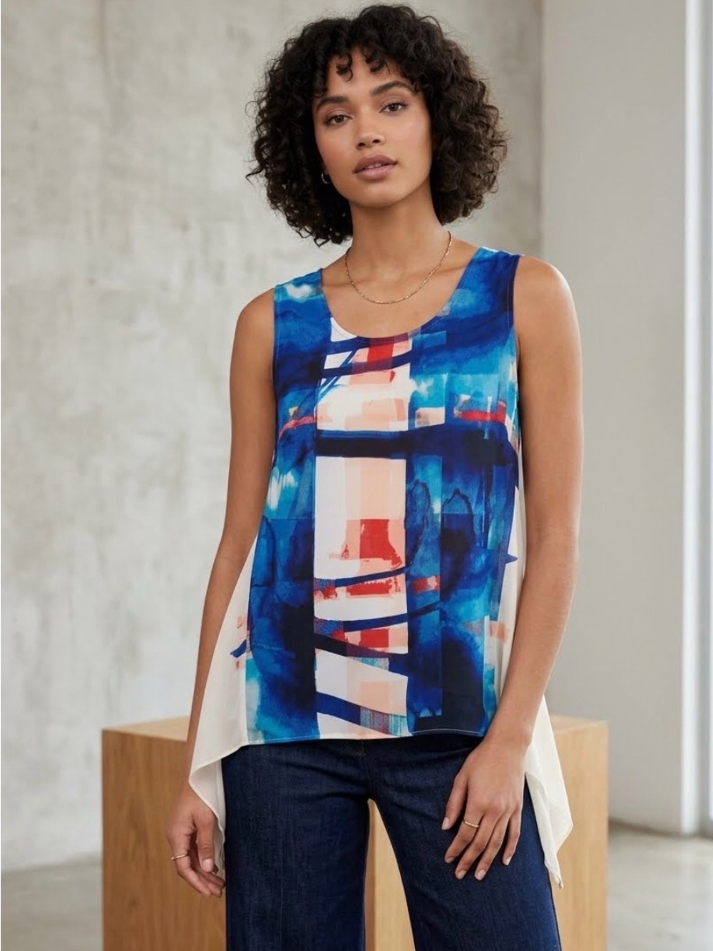 Abstract Blue and Red Tunic
